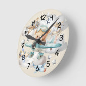 Custom Pilot Teddy Bär Kinderzimmer Runde Wanduhr (Winkel)