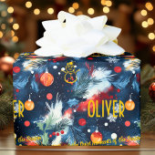 Custom Pine and Ornament Weihnachten Geschenkpapier