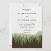 Custom Pine Tree Woods Magical Forest Wedding Einladung (Vorderseite)