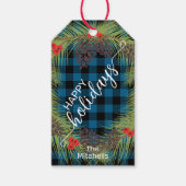 Custom Pinecones on Blue Buffalo Lumberjack Karo Geschenkanhänger (Vorderseite)