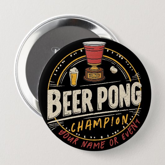 Custom Ping Pong Beer League Button (Vorne & Hinten)