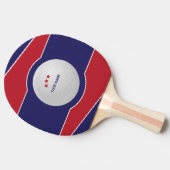 Custom Ping Pong Paddle, Red and Blue Sporty. Tischtennis Schläger (Seitenansicht)