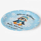 Custom Pinguin Baby Dusche Teller (Schrägansicht)