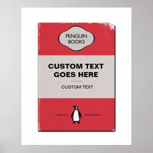 Custom Pinguin Book Cover Poster   Personalisiert