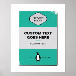 Custom Pinguin Book Cover Poster   Personalisiert