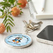 Custom Pinguin "Bundle Up and Enjoy the Snow"! Schlüsselanhänger (Seite)