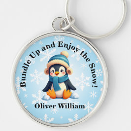Custom Pinguin "Bundle Up and Enjoy the Snow"! Schlüsselanhänger
