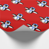 Custom Pinguin Christmas Wrapping Geschenkpapier (Ecke)