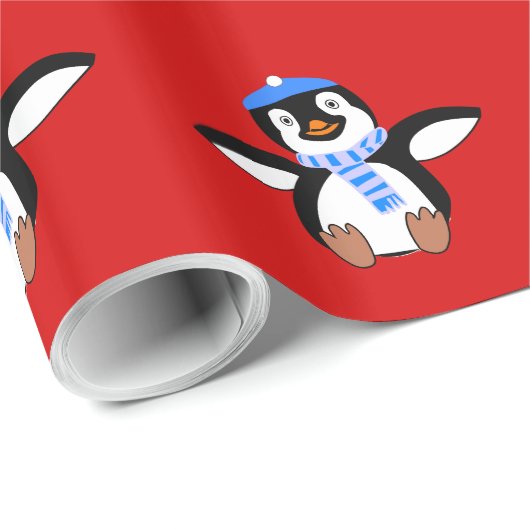Custom Pinguin Christmas Wrapping Geschenkpapier (Rolleneckpunkt)