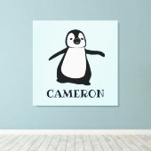 Custom Pinguin Illustration Baby Kinderzimmer Art Leinwanddruck (Insitu (Holzboden))