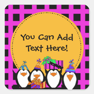 Custom Pinguin Party Stickers