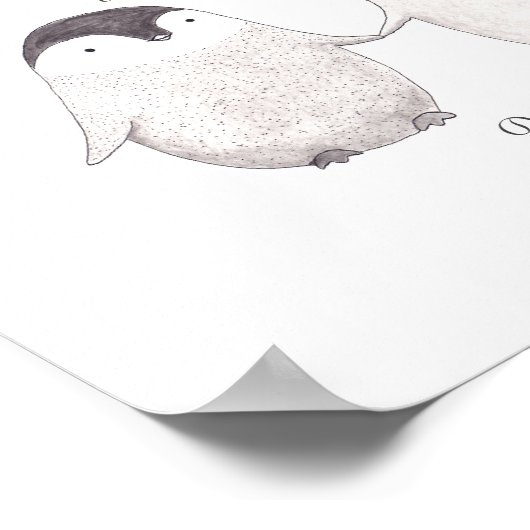 Custom Pinguin Poster Niedliche Pinguine Kunst für (Ecke)
