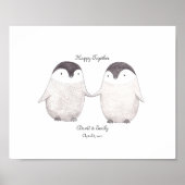 Custom Pinguin Poster Niedliche Pinguine Kunst für (Vorne)