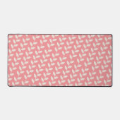 Custom Pink 70s Retro Leaf Pattern  Schreibtischunterlage (Vorderseite)