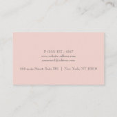 Custom Pink Allure Chic Feminine Branding Style Visitenkarte (Rückseite)
