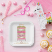 Custom Pink and Gold Girl Baby Dusche Pappteller (Party)