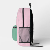 Custom Pink and Mint Green Bedruckter Rucksack (Rechts)