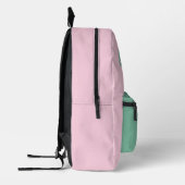 Custom Pink and Mint Green Bedruckter Rucksack (Links)