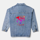 Custom Pink and Red Map Italien Jeansjacke (Rückseite)