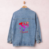 Custom Pink and Red Map Italien Jeansjacke (Hangar)