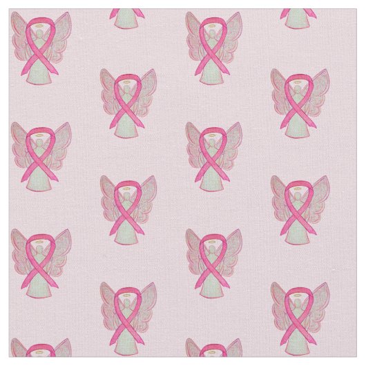 Custom Pink Awareness Ribbon Brustkrebs Fabric Stoff (Nahaufnahme)