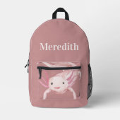 Custom Pink Axolotl Backpack Bedruckter Rucksack (Vorderseite)
