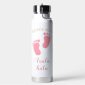 Custom Pink Baby Name Sie bald sehen Trinkflasche (Links)