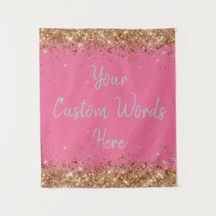 Custom Pink Background Birthday Party Foto Stand Wandteppich
