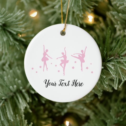 Custom Pink Ballerinas Keramik Ornament (Baum)