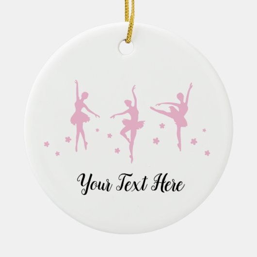 Custom Pink Ballerinas Keramik Ornament (Vorne)