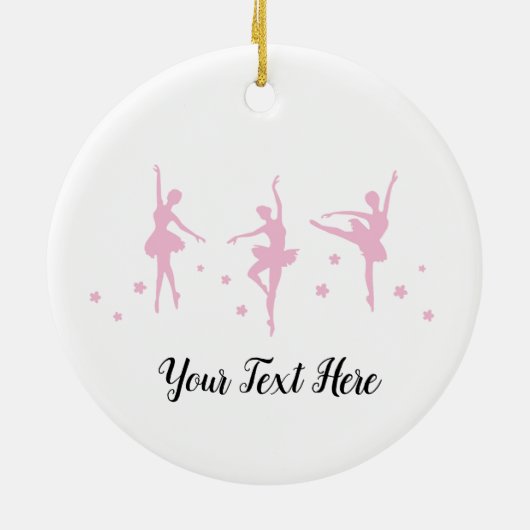 Custom Pink Ballerinas Keramik Ornament (Hinten)