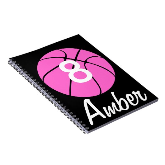 Custom Pink Basketball Notizblock (Rechte Seite)
