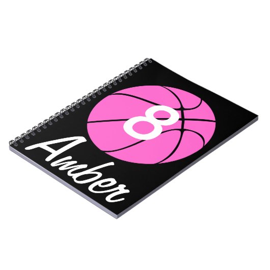 Custom Pink Basketball Notizblock (Linke Seite)