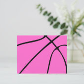 Custom Pink Basketball Postkarte (Stehend Vorderseite)