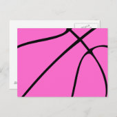 Custom Pink Basketball Postkarte (Vorne/Hinten)