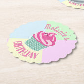Custom Pink Birthday Cupcake Untersetzer (angewinkelt)