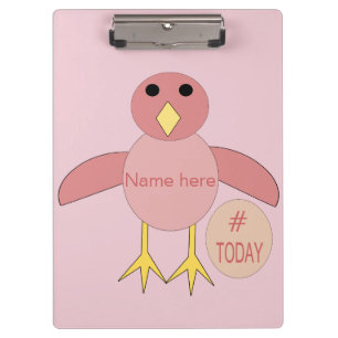 Custom Pink Birthday Girl Chick Clipboard Klemmbrett