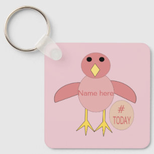 Custom Pink Birthday Girl Chick Custom Gastgeschen Schlüsselanhänger