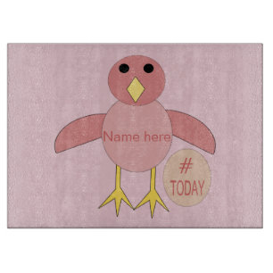 Custom Pink Birthday Girl Chick Cutting Board Schneidebrett