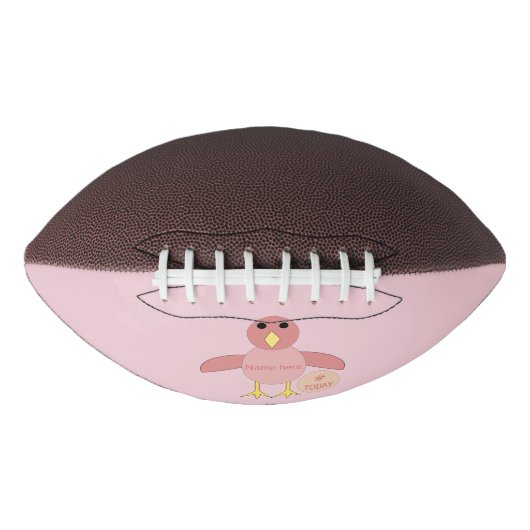 Custom Pink Birthday Girl Chick Football (Vorderseite)