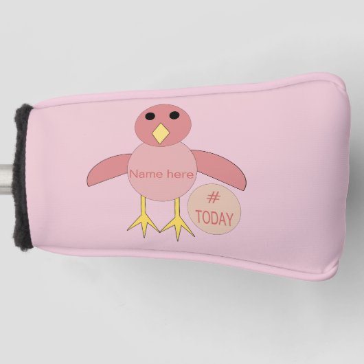 Custom Pink Birthday Girl Chick Golf Putter Cover Golf Headcover (Vorderseite)