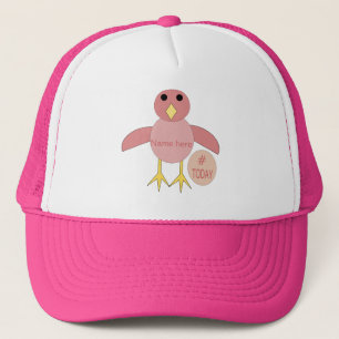 Custom Pink Birthday Girl Chick Hat Truckerkappe