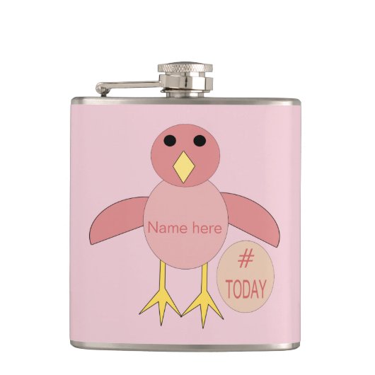 Custom Pink Birthday Girl Chick Hip Flask Flachmann (Vorderseite)
