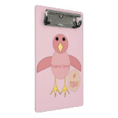 Custom Pink Birthday Girl Chick Mini Clipboard Klemmbrett (Schrägansicht)