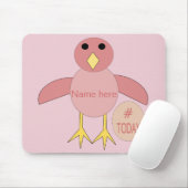 Custom Pink Birthday Girl Chick Mousepad (Mit Mouse)