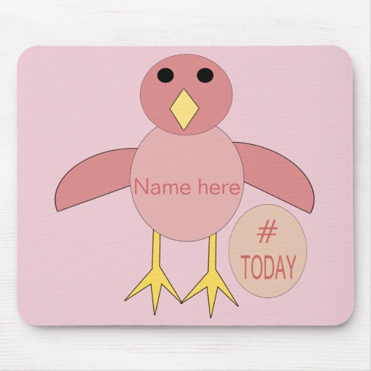 Custom Pink Birthday Girl Chick Mousepad (Vorne)