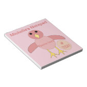 Custom Pink Birthday Girl Chick Notepad Notizblock (angewinkelt)