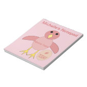 Custom Pink Birthday Girl Chick Notepad Notizblock (Rotiert)