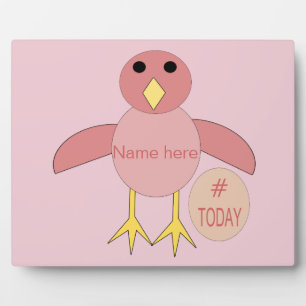Custom Pink Birthday Girl Chick Plaque Fotoplatte