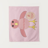 Custom Pink Birthday Girl Chick Tapestry Wandteppich (Vorderseite)
